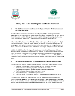 Briefing Note on the ICGLR Regional Certification Mechanism