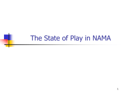 The State of Play in NAMA