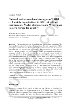 National and transnational strategies of LGBT