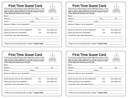 First Time Guest Card