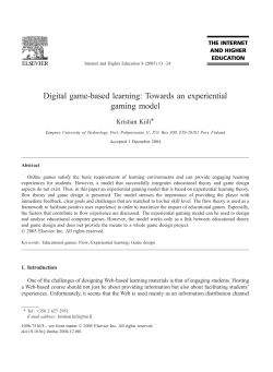 Digital game-based learning: Towards an experiential