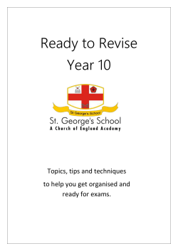 Yr 10 &ndash; Revision Booklet - St. George`s School Blackpool
