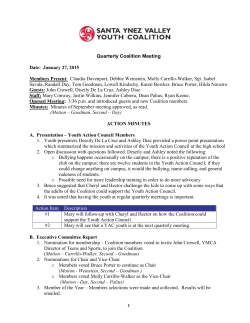 Quarterly Coalition Meeting Date: January 27, 2015 Members