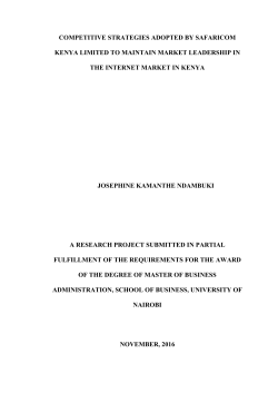 Competitive Strategies Adopted By Safaricom