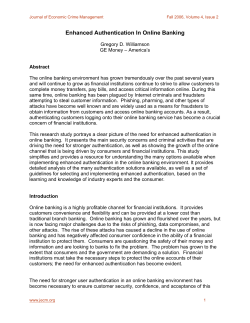 Enhanced Authentication In Online Banking