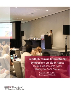 Judith D. Tamkin International Symposium on Elder Abuse