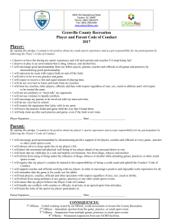 2017 Flag Football Parent Code of Conduct