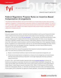 Federal Regulators Propose Rules on Incentive-Based