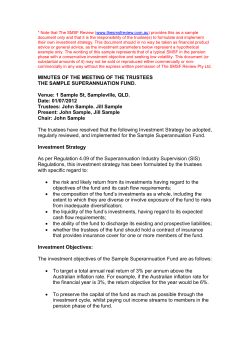 minutes of the meeting of the trustees