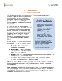 K-3 Math Example of DDMs: Core Course Objectives