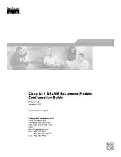 Cisco NI-1 DSLAM Equipment Module Configuration Guide (PDF