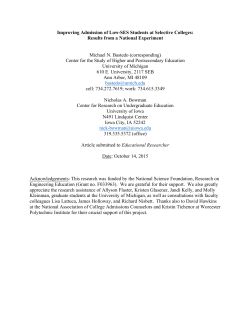 Bastedo contextual bias - Coalition for Access, Affordability, and