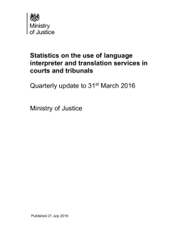 Criminal Justice System Statistics Quarterly update to June