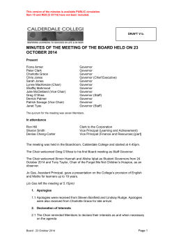minutes of the meeting of the board held on 23 october 2014