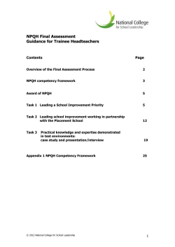 NPQH final Assessment - Edge Hill University