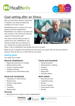 Goal setting after an illness