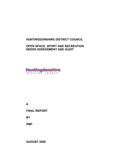 Open space, sport and recreation needs assessment and audit