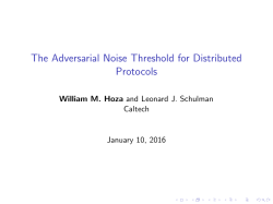 The Adversarial Noise Threshold for Distributed