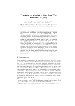 Protocols for Multiparty Coin Toss With Dishonest Majority