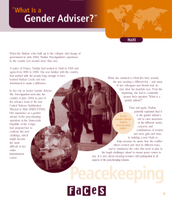 "What Is a Gender Adviser?" - Haiti