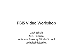 PBIS Video Workshop