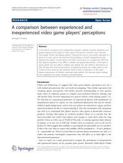 A comparison between experienced and inexperienced video game
