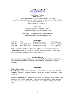 CV (Without appendix) - The Watson Institute for International and