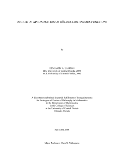 Degree of Approximation of Holder Continuous Functions