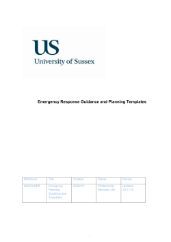 Emergency Planning Guidance and Template