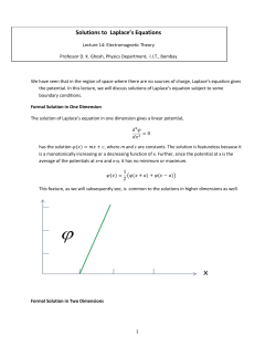 Solutions to Laplace`s Equations