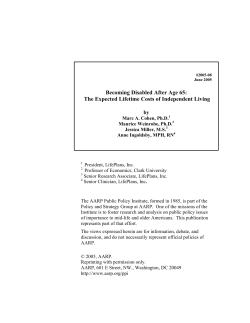 Becoming Disabled After Age 65: The Expected Lifetime