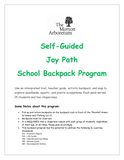 Self-Guided Joy Path School Backpack Program