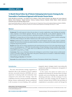 12-Month Clinical Follow-Up of Patients Undergoing Early Invasive