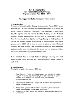 Developing a new National Disability Strategy Implementation Plan
