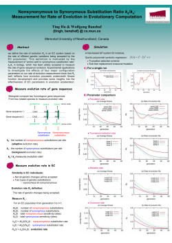 Nonsynonymous to Synonymous Substitution Ratio k /k