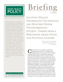 ALIGNING HEALTH INFORMATION TECHNOLOGy AND DELIvERy