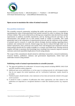 Open access to maximize the value of animal research Key position