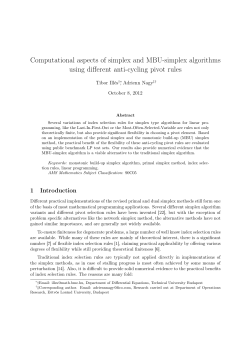 Computational aspects of simplex and MBU