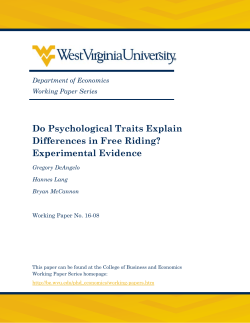 Do Psychological Traits Explain Differences in Free Riding