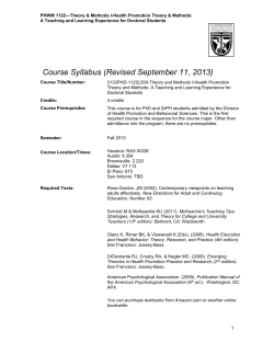 EDTC 524 Syllabus - University of Texas School of Public Health