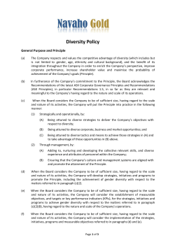 Diversity Policy - Dark Horse Resources