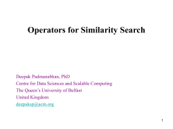 Similarity Search: Navigating the choices for Similarity Operators