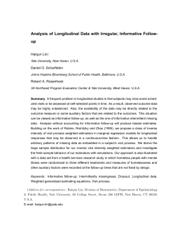 Analysis of Longitudinal Data with Irregular
