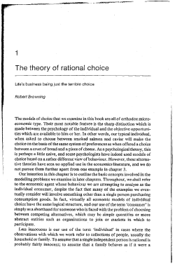 The theory of rational choice - Institute for Social and Economic
