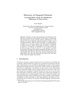 Discovery of Temporal Patterns* Learning Rules about the