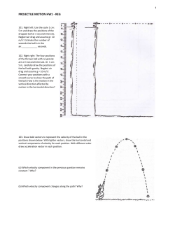 PROJECTILE MOTION HW1 - REG 101. Right left: Use the scale 1