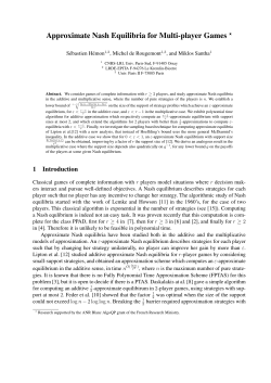 Approximate Nash Equilibria for Multi-player Games