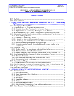 FSH 1909.12- Chapter 20- Land Management Plan