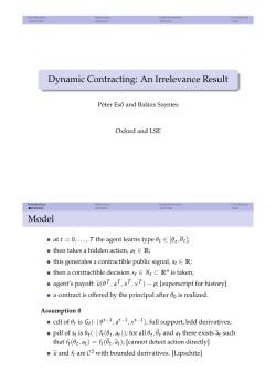 Dynamic Contracting: An Irrelevance Result Model