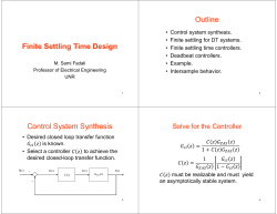 Finite Settling Time Design Outline Control System Synthesis